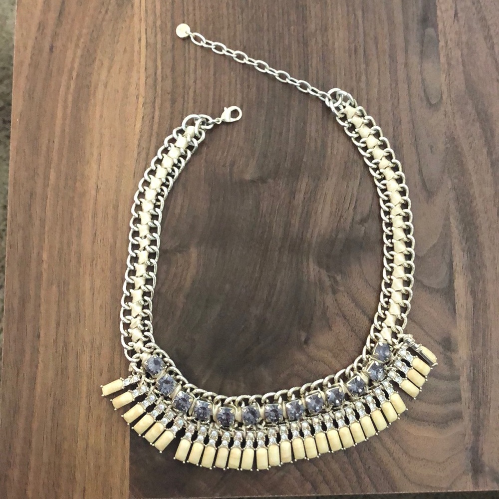 LOFT Statement Necklace - Bone & Gray